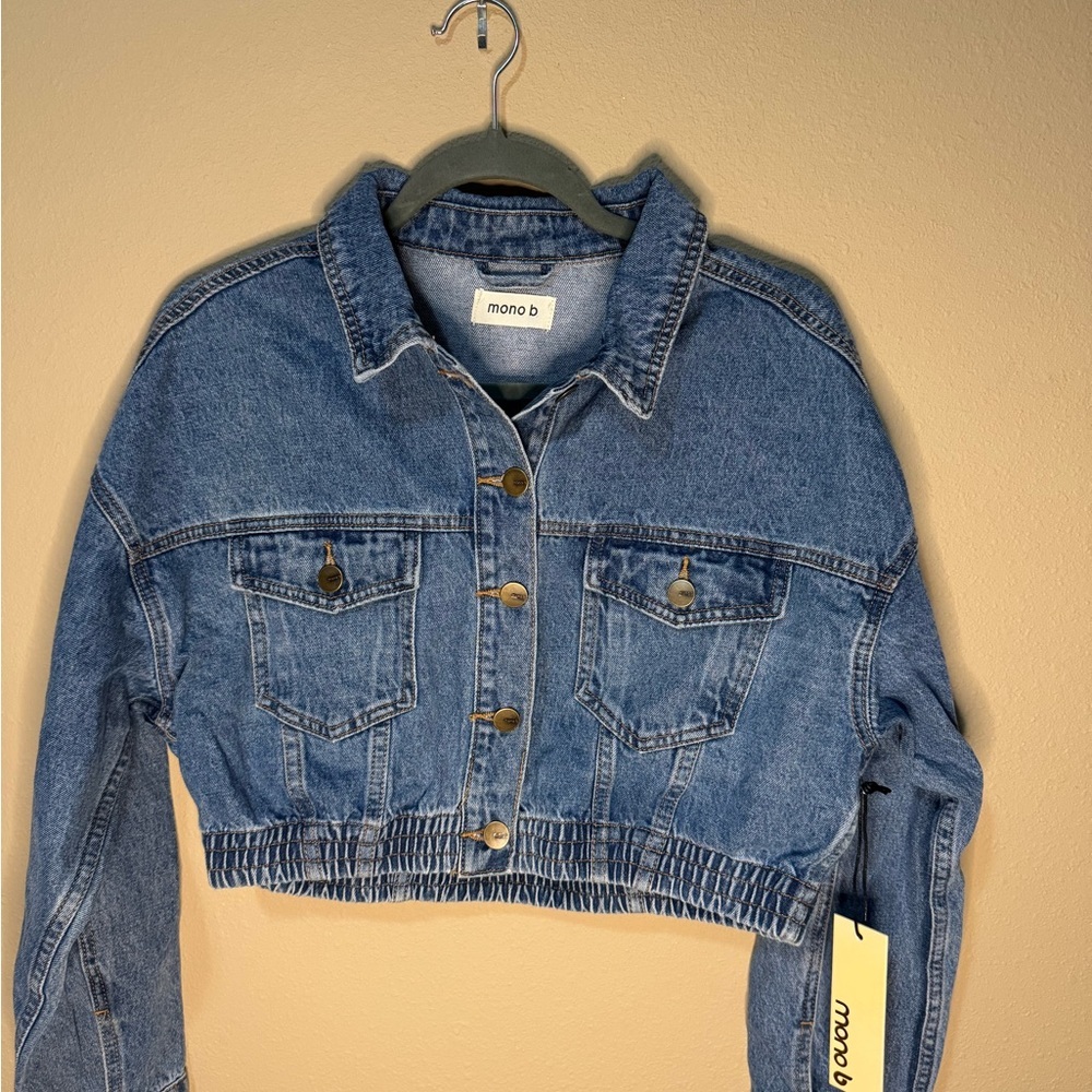 Mono B Classic Blue Cropped Denim Jacket​